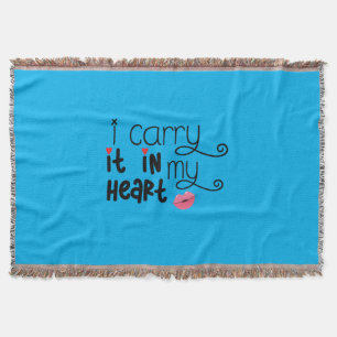 Couple Gift I Carry It In My Heart Throw Blanket