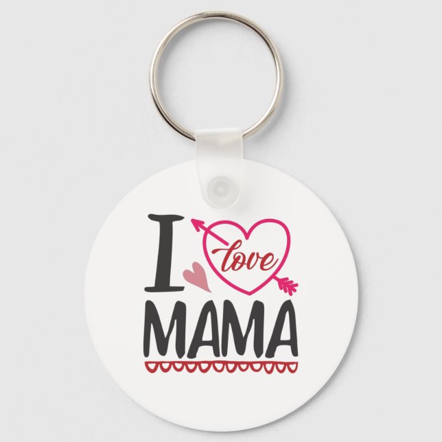 Couple Gift I Love Mama Keychain (Front)