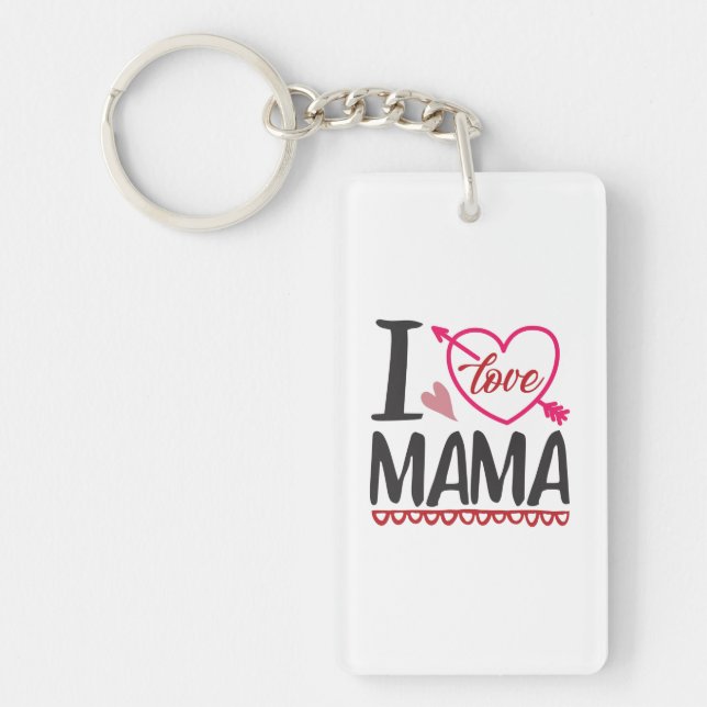 Couple Gift I Love Mama Keychain (Front)
