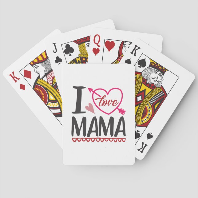 Couple Gift I Love Mama Playing Cards (Back)