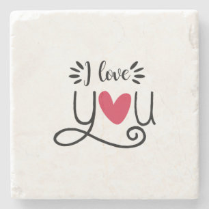 Couple Gift I Love You Stone Coaster