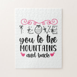 Couple Gift I Love You To The Mountains And Back Jigsaw Puzzle