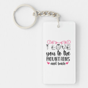 Couple Gift I Love You To The  Mountains And Back Keychain