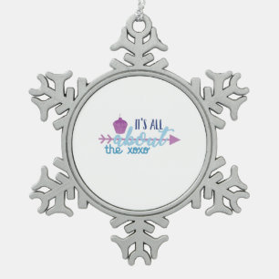 Couple Gift It Is All About The XO Snowflake Pewter Christmas Ornament