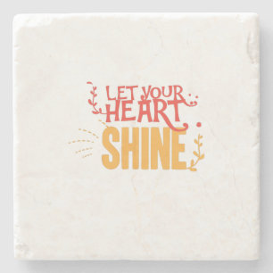 Couple Gift Let Your Heart Shine Stone Coaster
