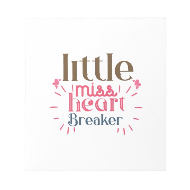 Couple Gift Little Miss Heart Notepad (Front)