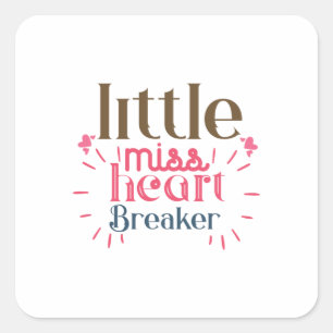 Couple Gift Little Miss Heart Square Sticker