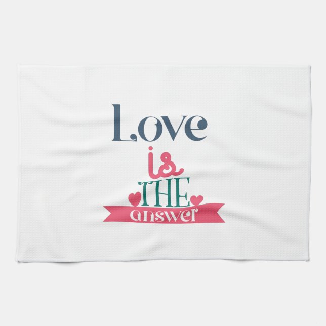 Couple Gift Love Is The Answer Kitchen Towel (Horizontal)