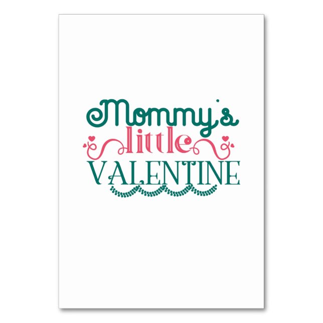 Couple Gift Mommy's Little Valentine Table Number (Front)