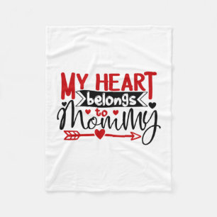 Couple Gift My Heart Belongs To Mommy Fleece Blanket