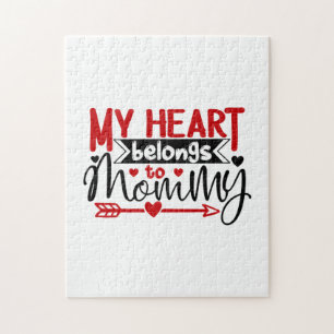 Couple Gift My Heart Belongs To Mommy Jigsaw Puzzle
