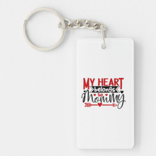 Couple Gift My Heart Belongs To Mommy Keychain