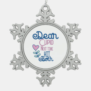Couple Gift Next Time Hit Both Snowflake Pewter Christmas Ornament