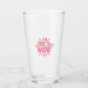 Couple Gift She Is Mine Glass
