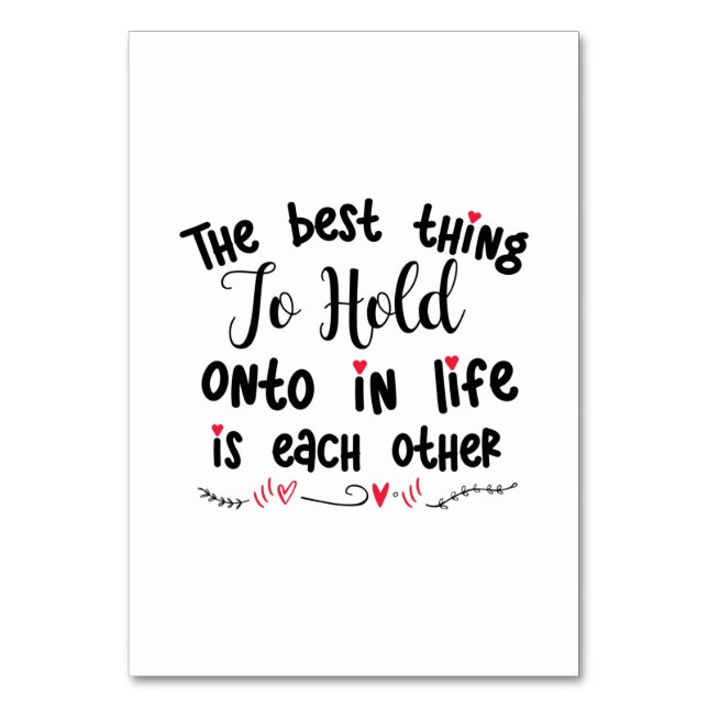 Couple Gift The Best Thing To Hold Table Number (Front)