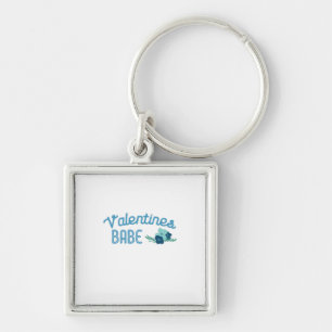 Couple Gift Valentine Babe Flowers Keychain