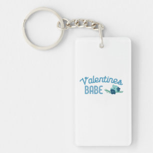 Couple Gift Valentine Babe Flowers Keychain