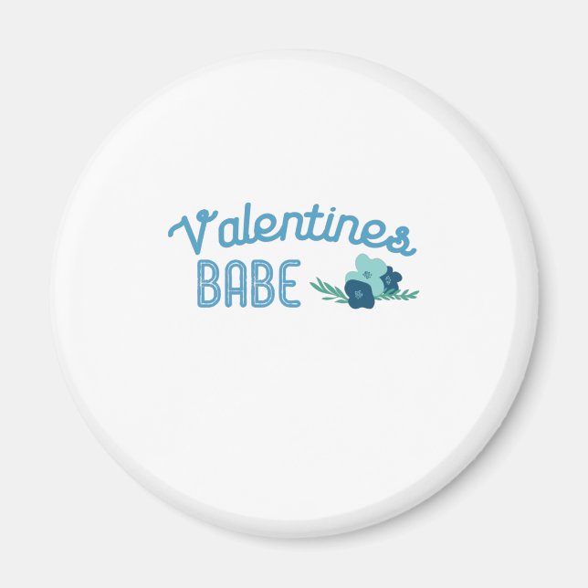 Couple Gift Valentine Babe Flowers Magnet (Front)