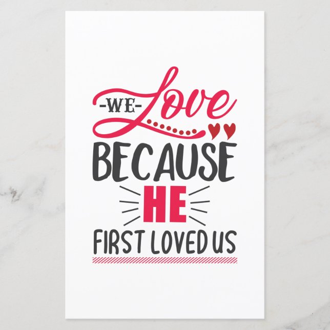 Couple Gift We Love Because He First Loved Us (Front)