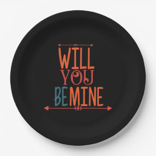 Couple Gift Will You Be Mine Paper Plate