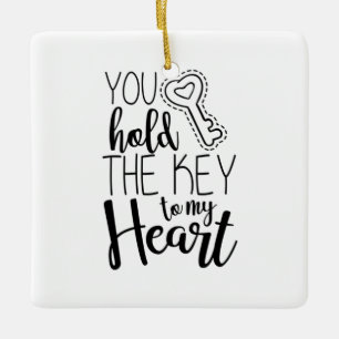 Couple Gift You Hold The Key To My Heart Ceramic Ornament
