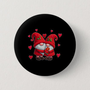 Couple Gnomes Valentine's Day Hearts Costume Gnome 2 Inch Round Button