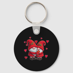 Couple Gnomes Valentine's Day Hearts Costume Gnome Keychain