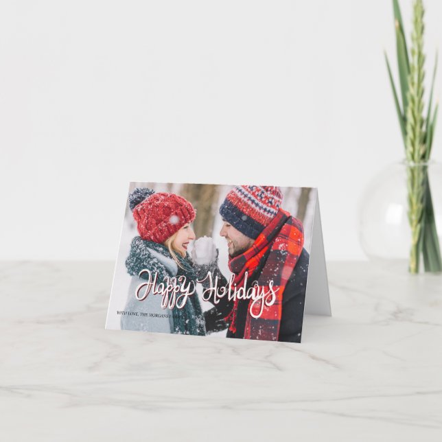 Couple Happy Holidays Photo (Devant)