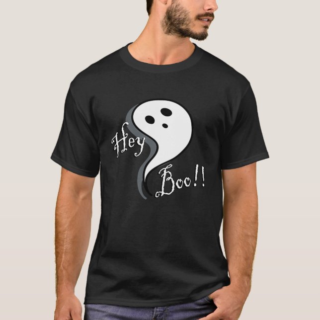 Couple  Hey Boo Ghost Halloween T-Shirt (Front)