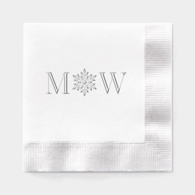 Couple hivernal Mariage 2 Monogramme initial (Recto)