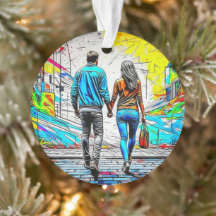 Couple Holding Hands   Personalized Christmas Ornament