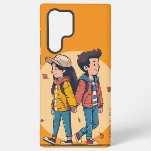 Couple holding hands walking together in fall samsung galaxy case