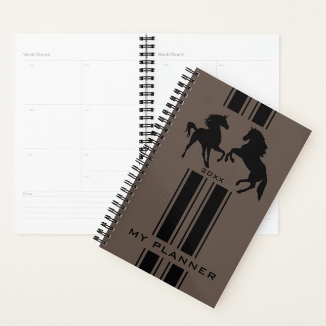 Couple Horse Planner Personalized Add Year (Display)