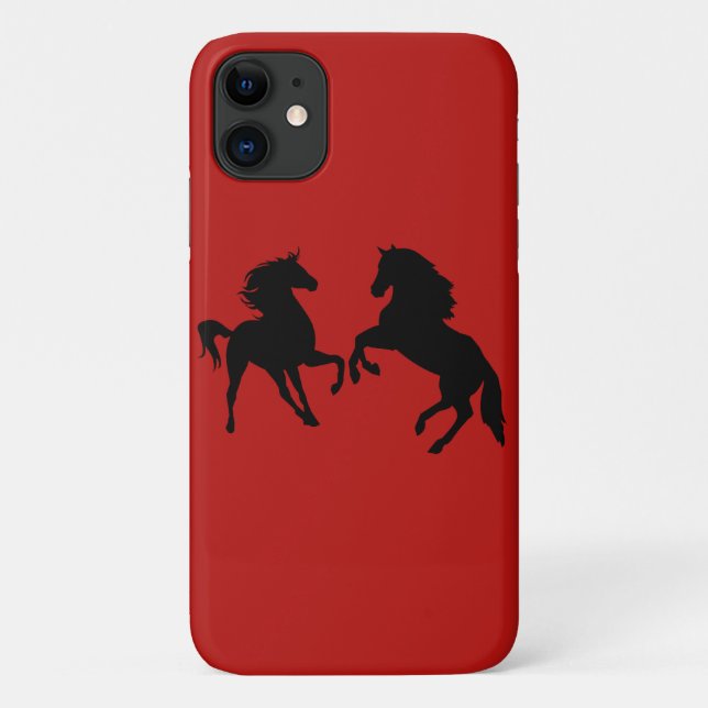 Couple Horse Red iPhone Case - Choose Colour (Back)
