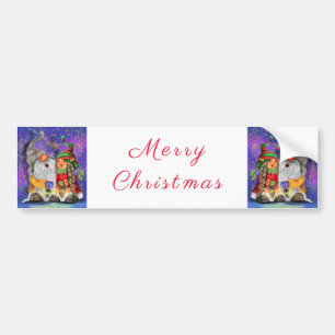 Couple Hugged Gnomes Singing Happy Christmas Song Bumper Sticker
