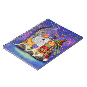Couple Hugged Gnomes Singing Happy Christmas Song  Notebook