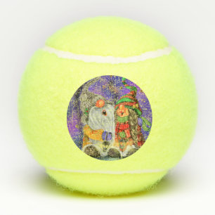 Couple Hugged Gnomes Singing Happy Christmas Song  Tennis Balls