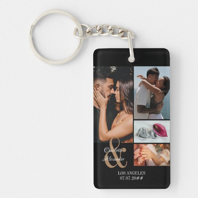 Couple Image personnalisée Texte B 5 Photo Collage (Devant)