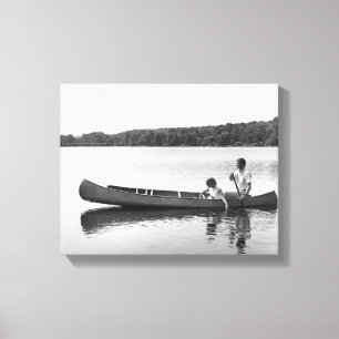 Couple in a Canoe Canvas Print