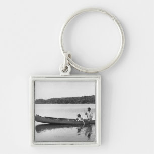 Couple in a Canoe Keychain