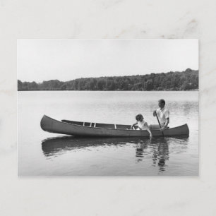 Couple in a Canoe Postcard