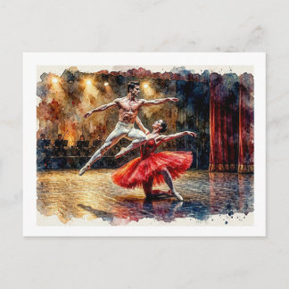 Couple in Ballet Performance, Postcard