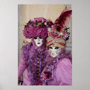 Couple In Carnival Costume, Venice Poster