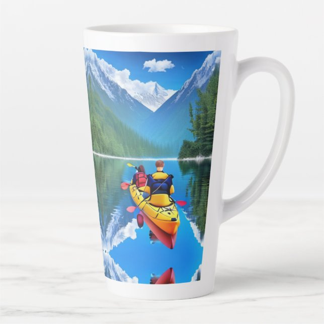 Couple in Kayak | Kayaking Themed Latte Mug (Right)