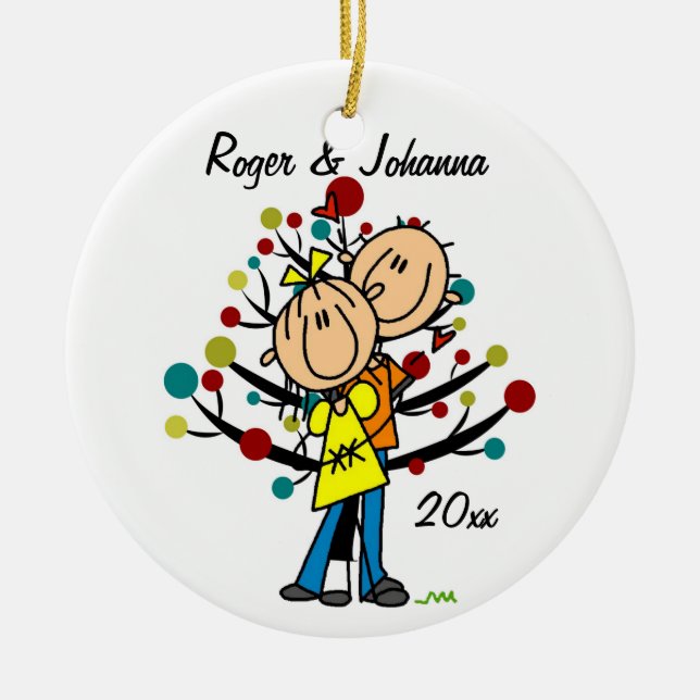 Couple in Love 1st Christmas Personalized Ornament (Front)