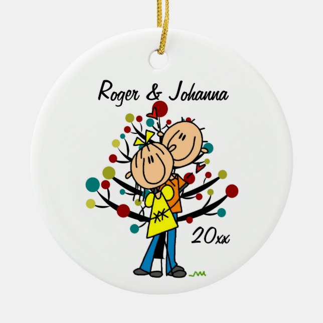 Couple in Love 1st Christmas Personalized Ornament (Front)