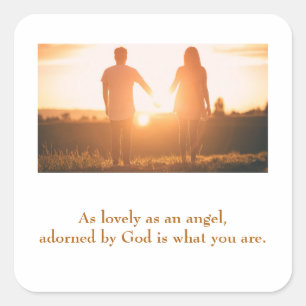 Couple in Love beautiful quote Square Sticker