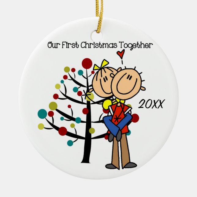 Couple in Love First Christmas Together Ornament (Front)