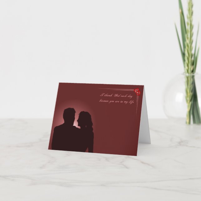 Couple in love. Merlot. Holiday Card (Front)