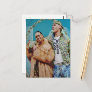 Couple in the gold and blue frame Collage Postcard